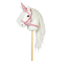 Unicorn hoorn en halter roze voor stokpaard