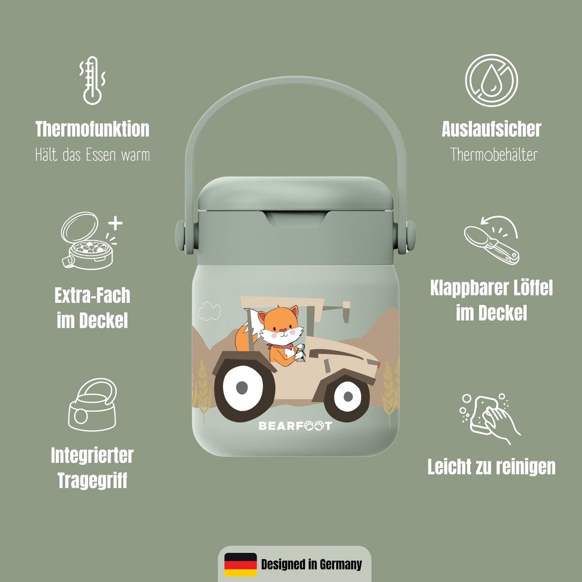 Thermoscontainer kinder RVS - Tractor Sabei