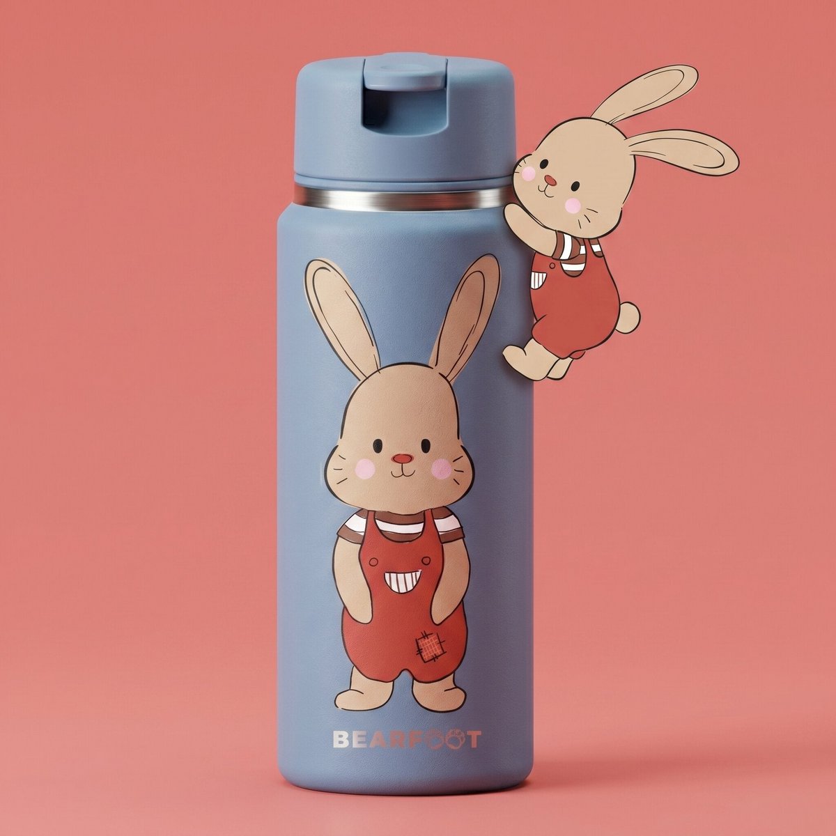 TINY Thermo kinderdrinkfles RVS - konijn