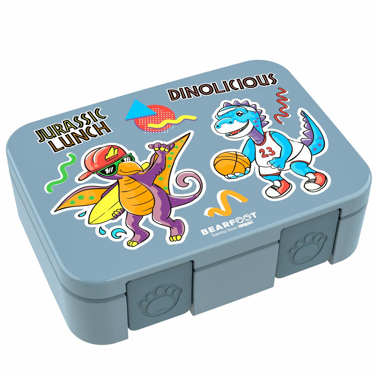Leaf kan met onderwerpen, licht en lek - proof - dinosaurussen blauw