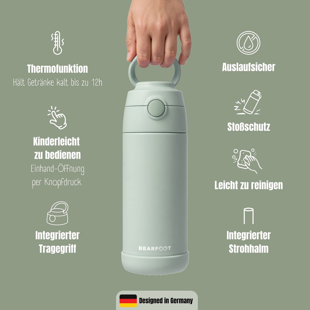 Thermo kinderdrinkfles RVS - groen