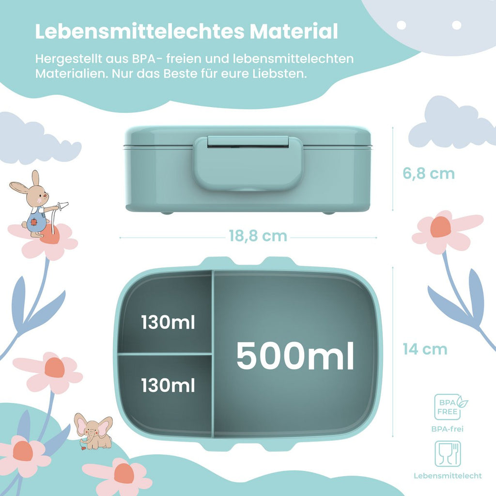 Kinderlunchbox met vakken, licht en lekvrij - pinguïn