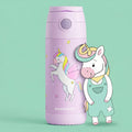 Thermo kinderdrinkfles RVS - eenhoorn paars
