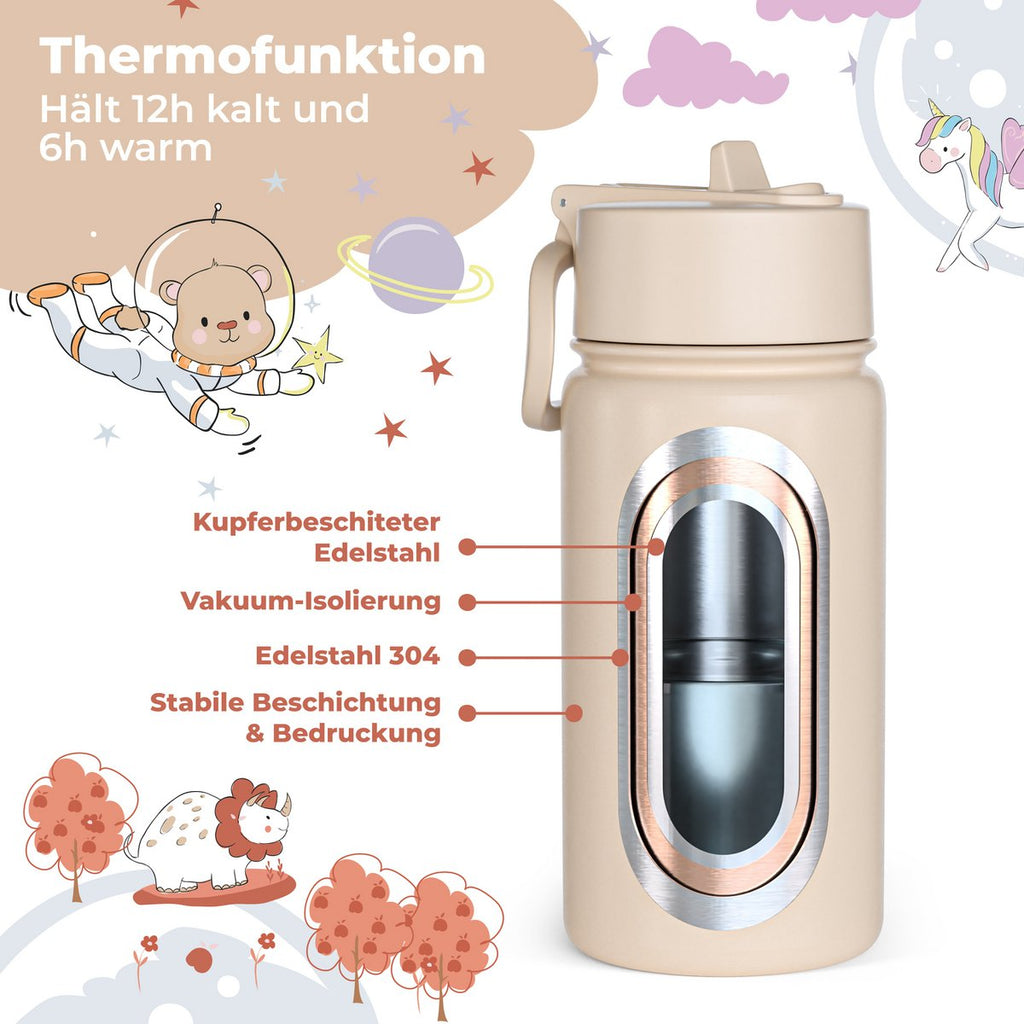 Thermo kinderdrinkfles RVS - ambulance bruin