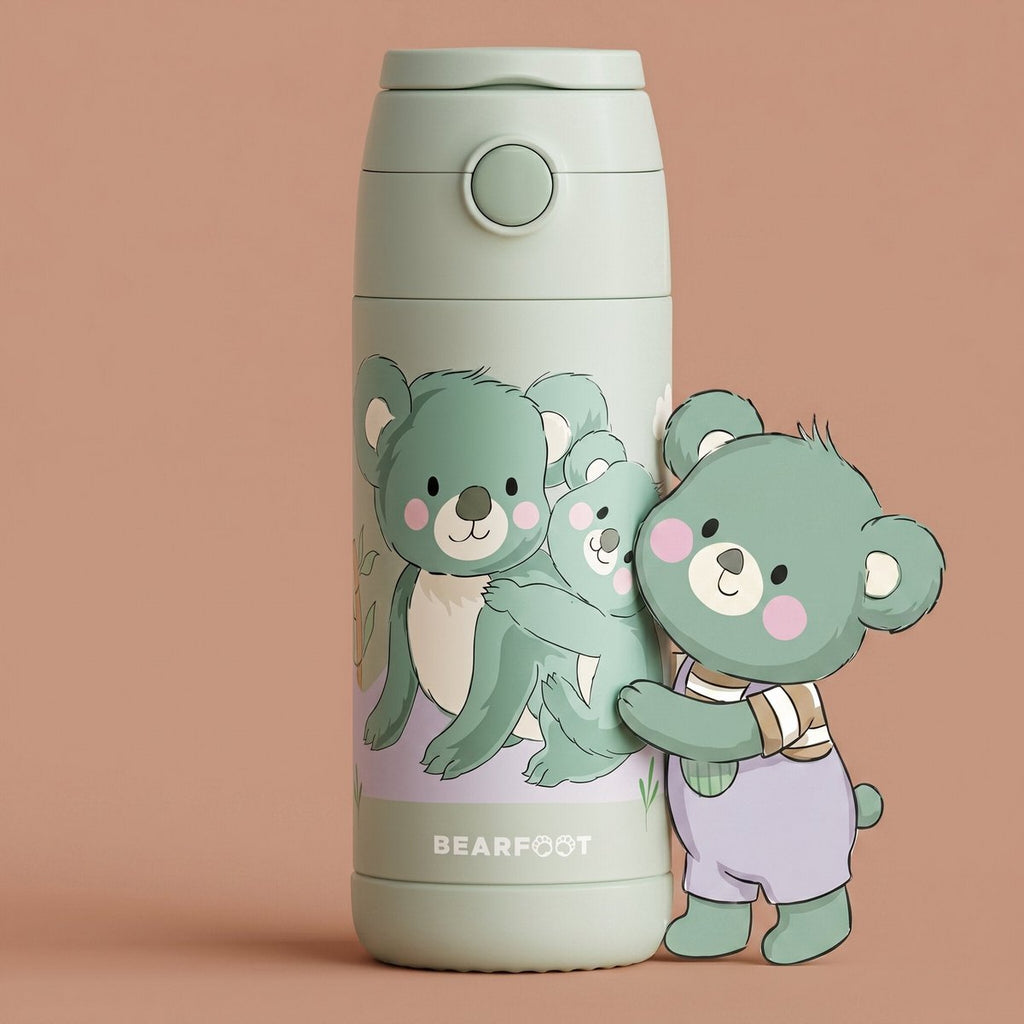 Thermo kinderdrinkfles RVS - Koala groen