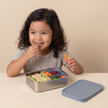 Lunchbox kinder RVS met siliconen inzetstuk - blauw