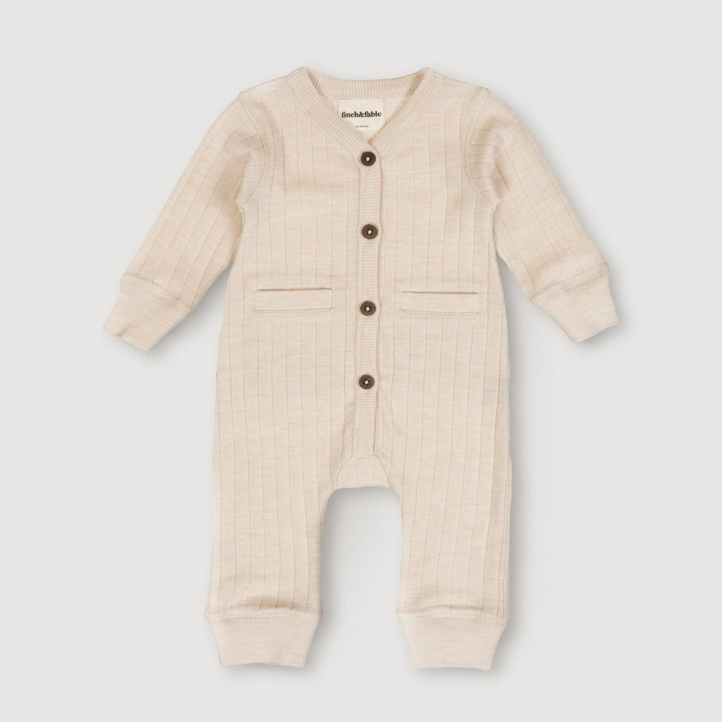Wollen Rib Playsuit - Haver