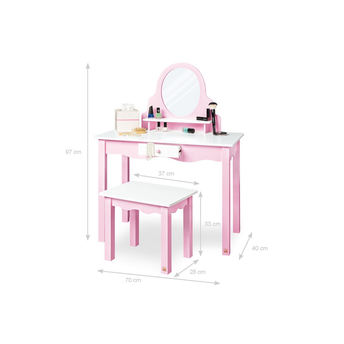 Pinolino Kinderschminktafel Jasmin met Kruk – 2-delig