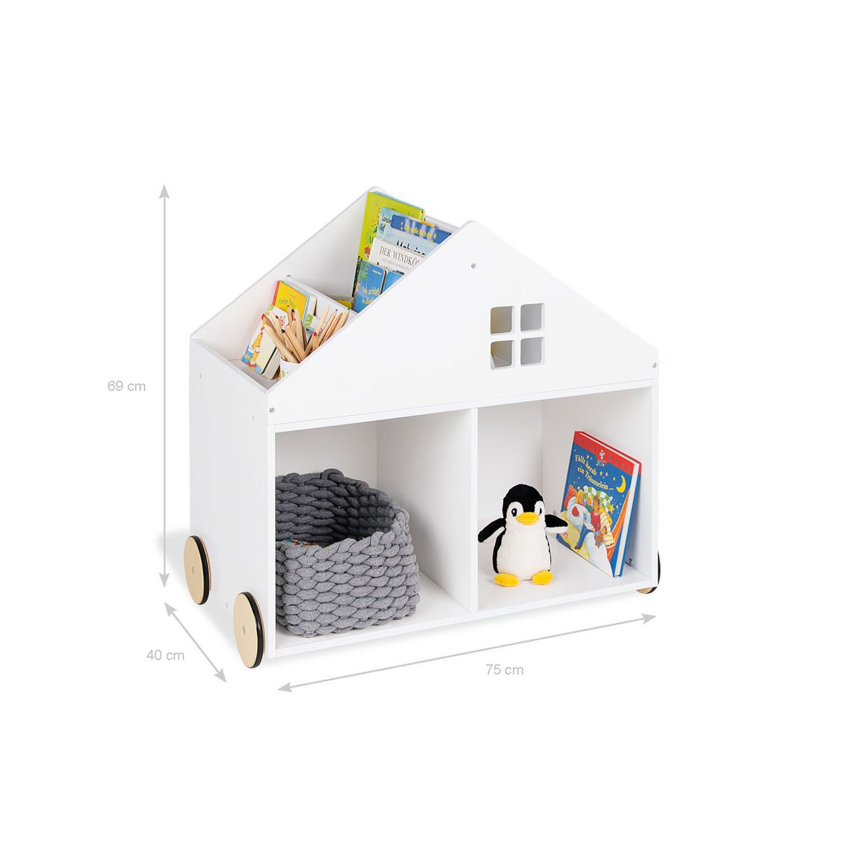 Houten boekenkast huis
