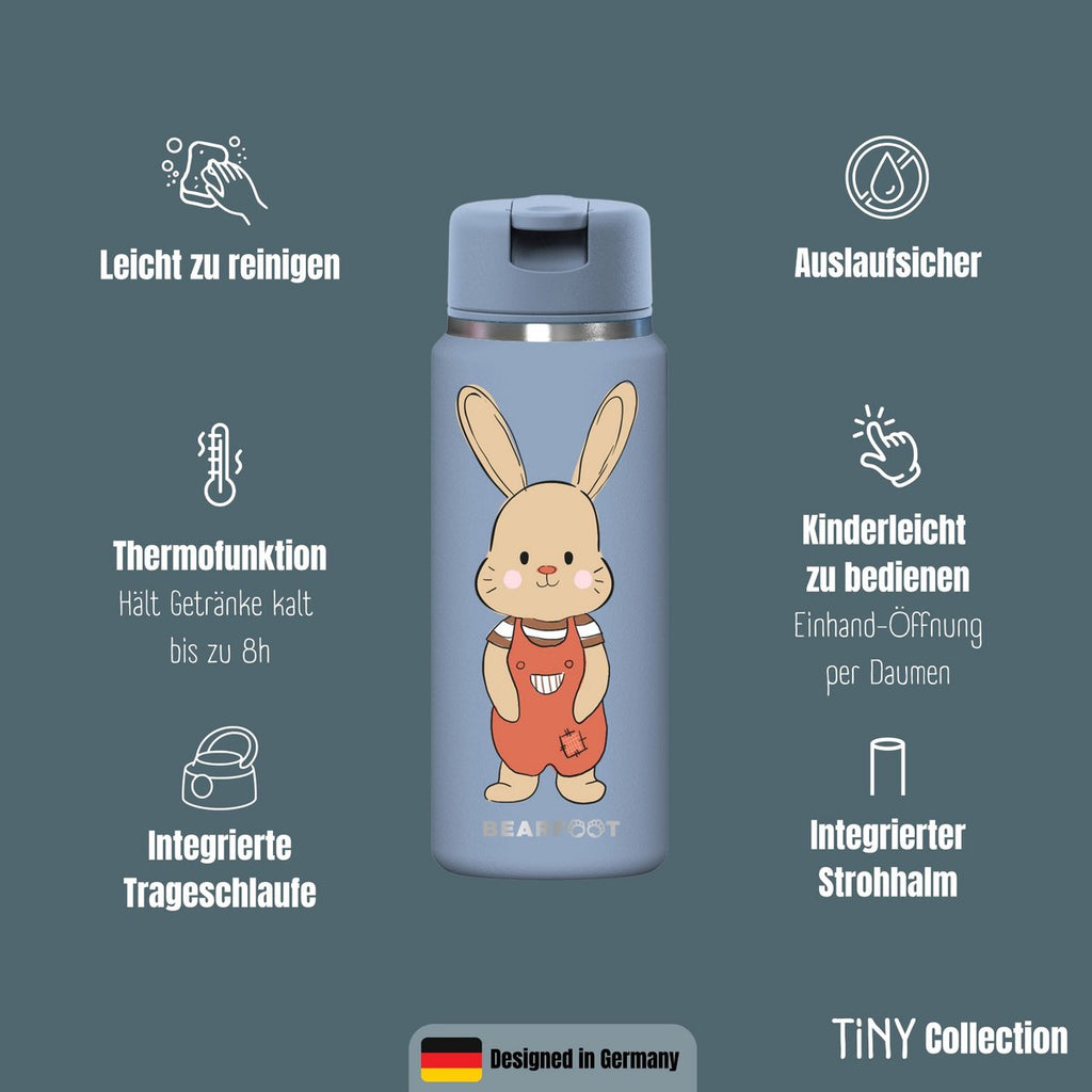 TINY Thermo kinderdrinkfles RVS - konijn
