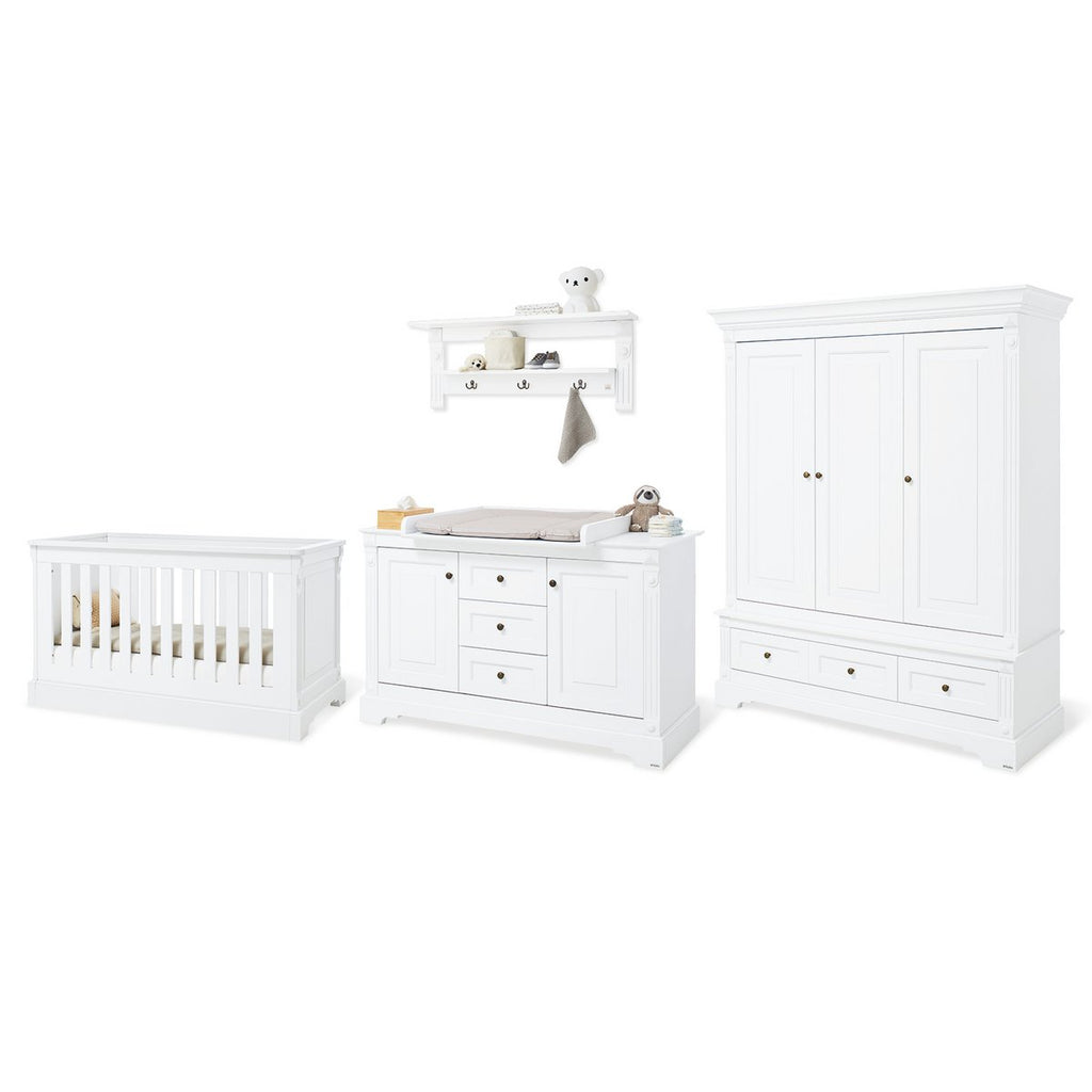 Pinolino Kinderkamer Emilia – 4-delig – Extra Breed + Grote Kledingkast + Wandplank