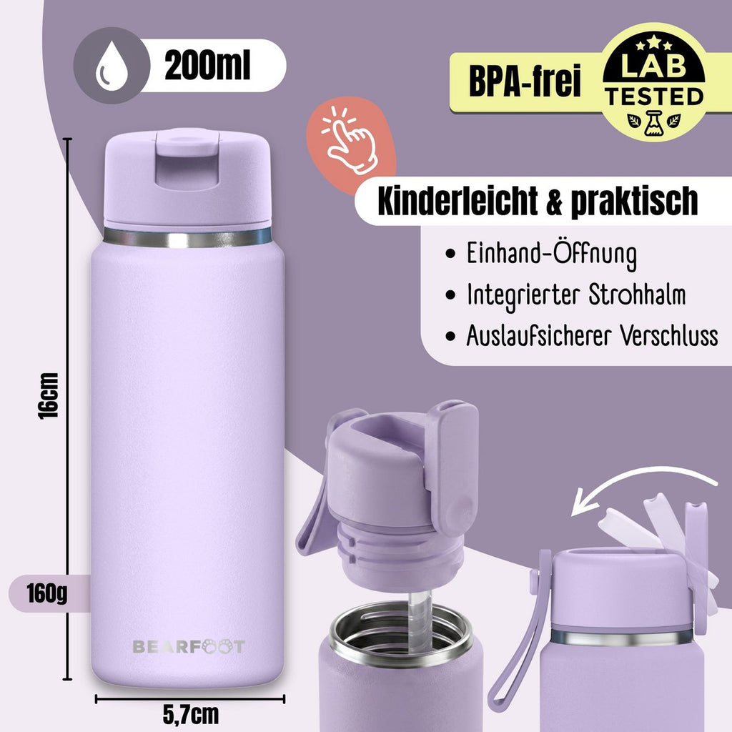 TINY Thermo Kinderdrinkfles RVS - Paars