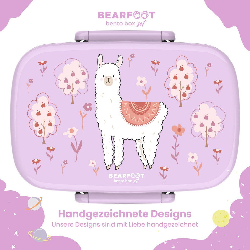 Kinderlunchbox met vakken, licht en lekvrij - Lama
