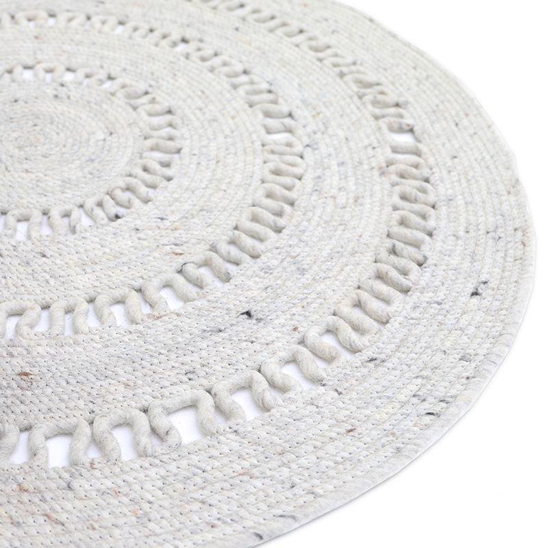 Round Openwork gezellige wollen tapijt Bibek Natural M