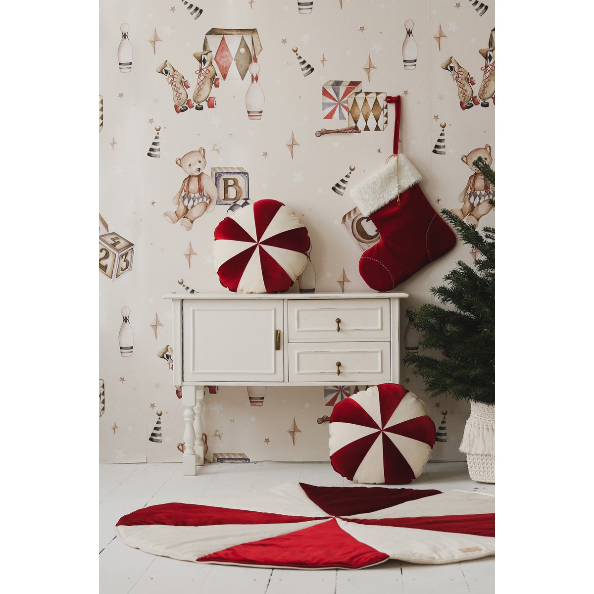 Moi Mili Ronde Speelmat Candy – Rood
