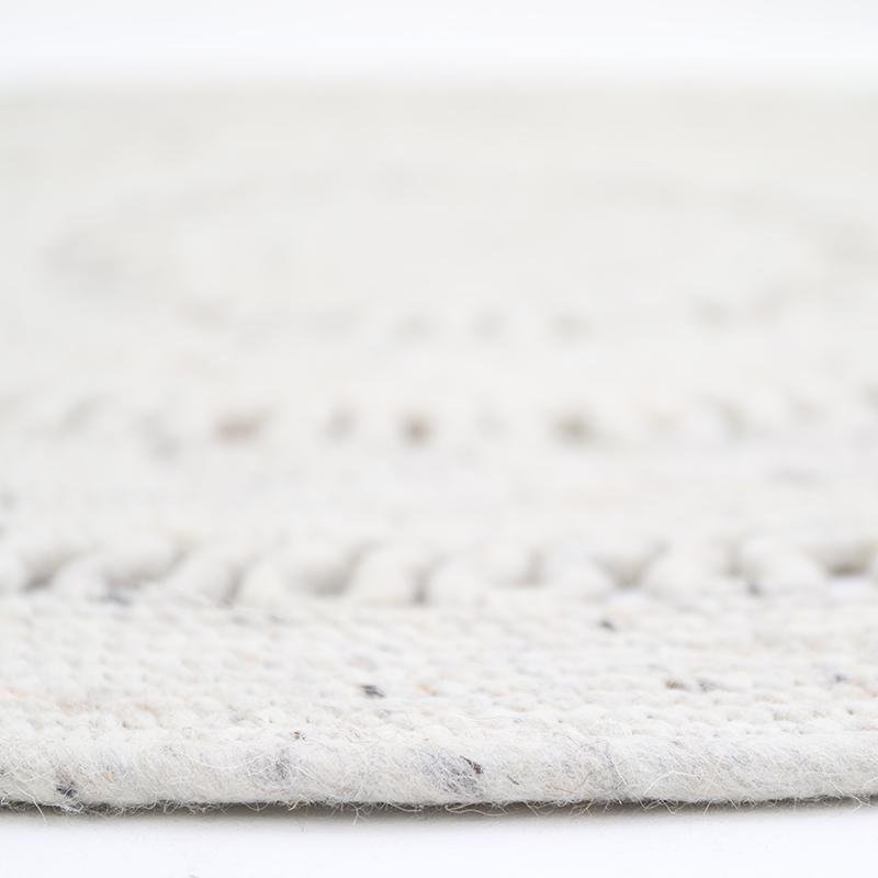 Round Openwork gezellige wollen tapijt Bibek Natural M