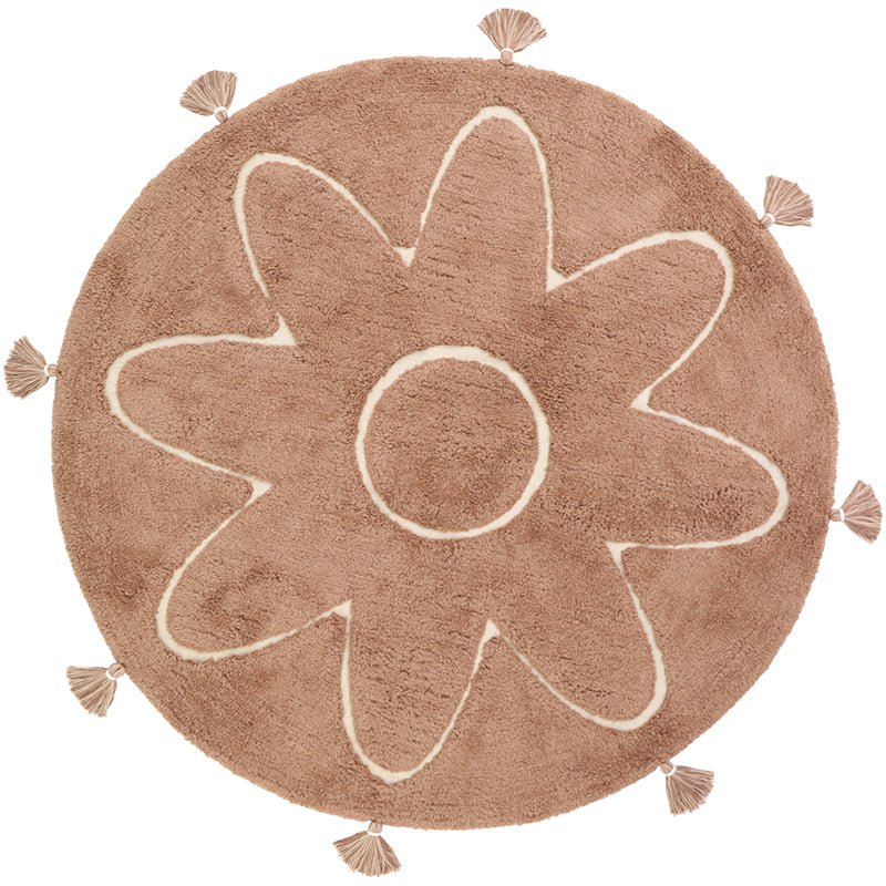 YVA bohemian kindertapijt met pompons