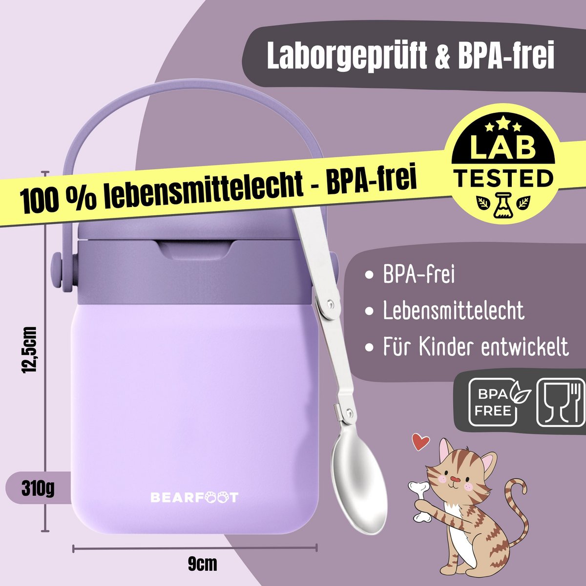 Thermoscontainer kinder RVS - paars