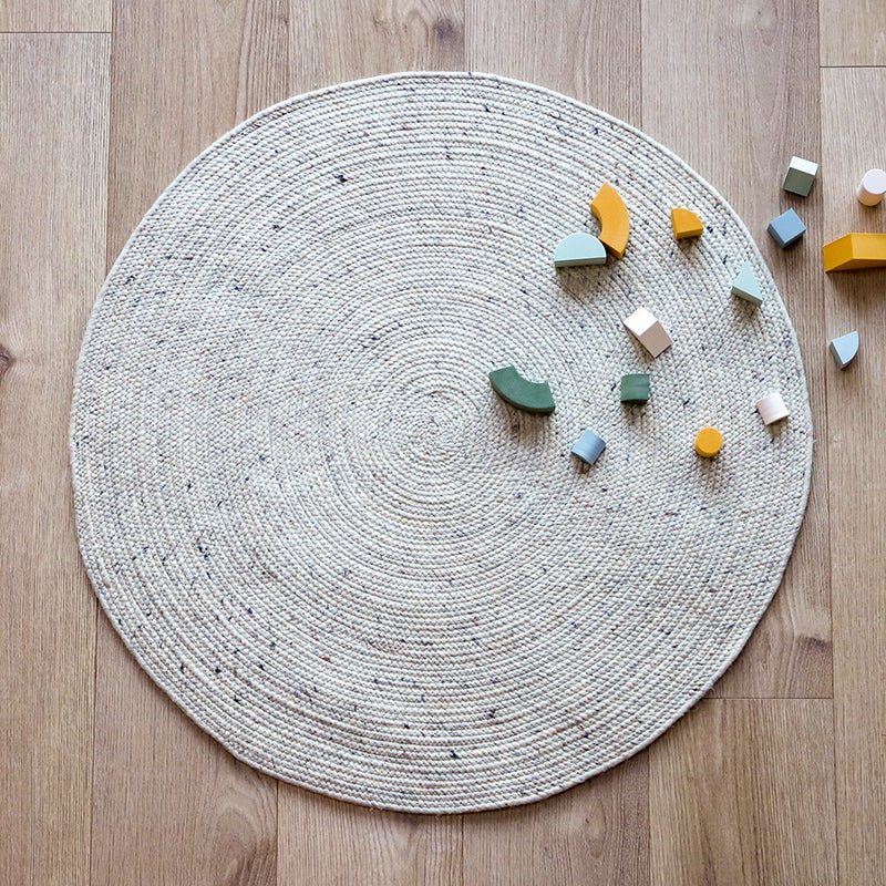 Rond vilten wollen vloerkleed NEETHU NATURAL S