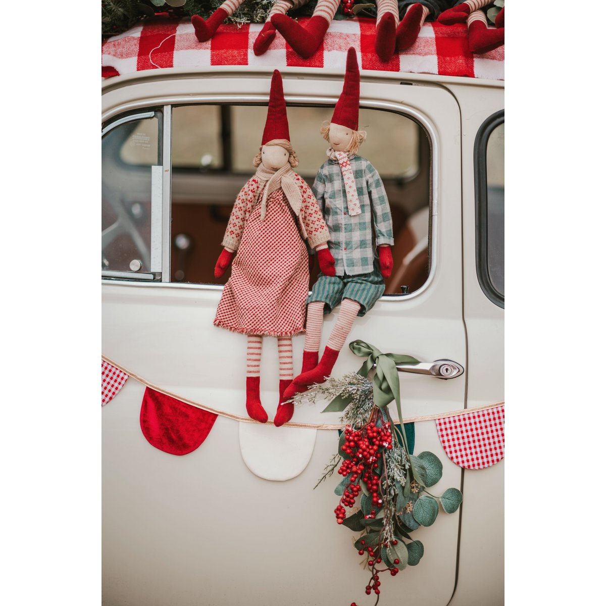 Moi Mili Decoratieve Stoffen Slinger – Rood Geruit