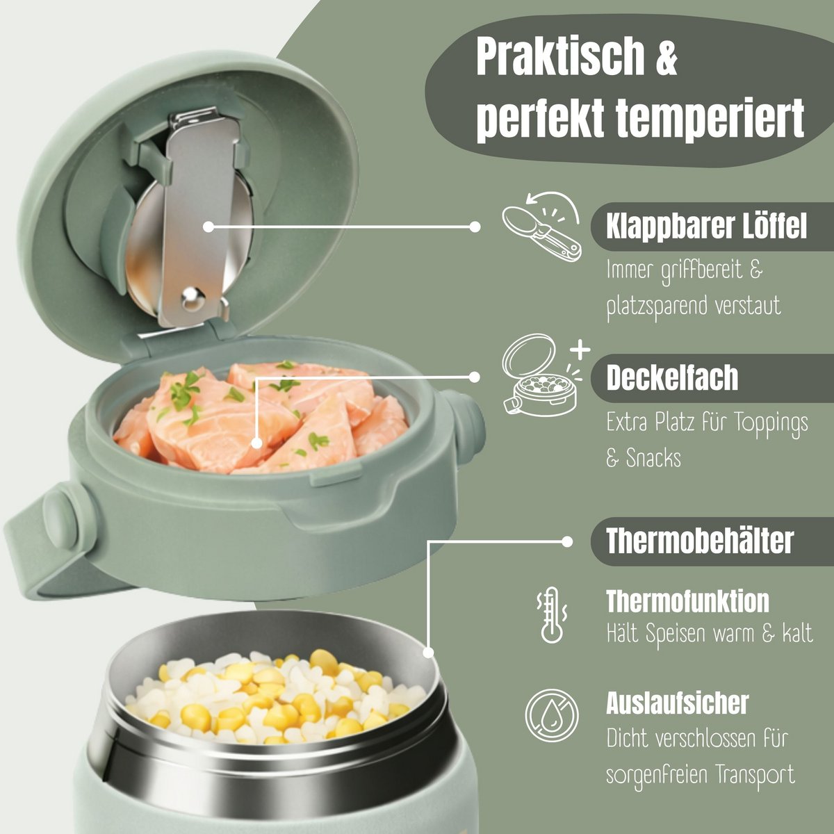 Kinder roestvrijstalen thermische container - Koala Sabei