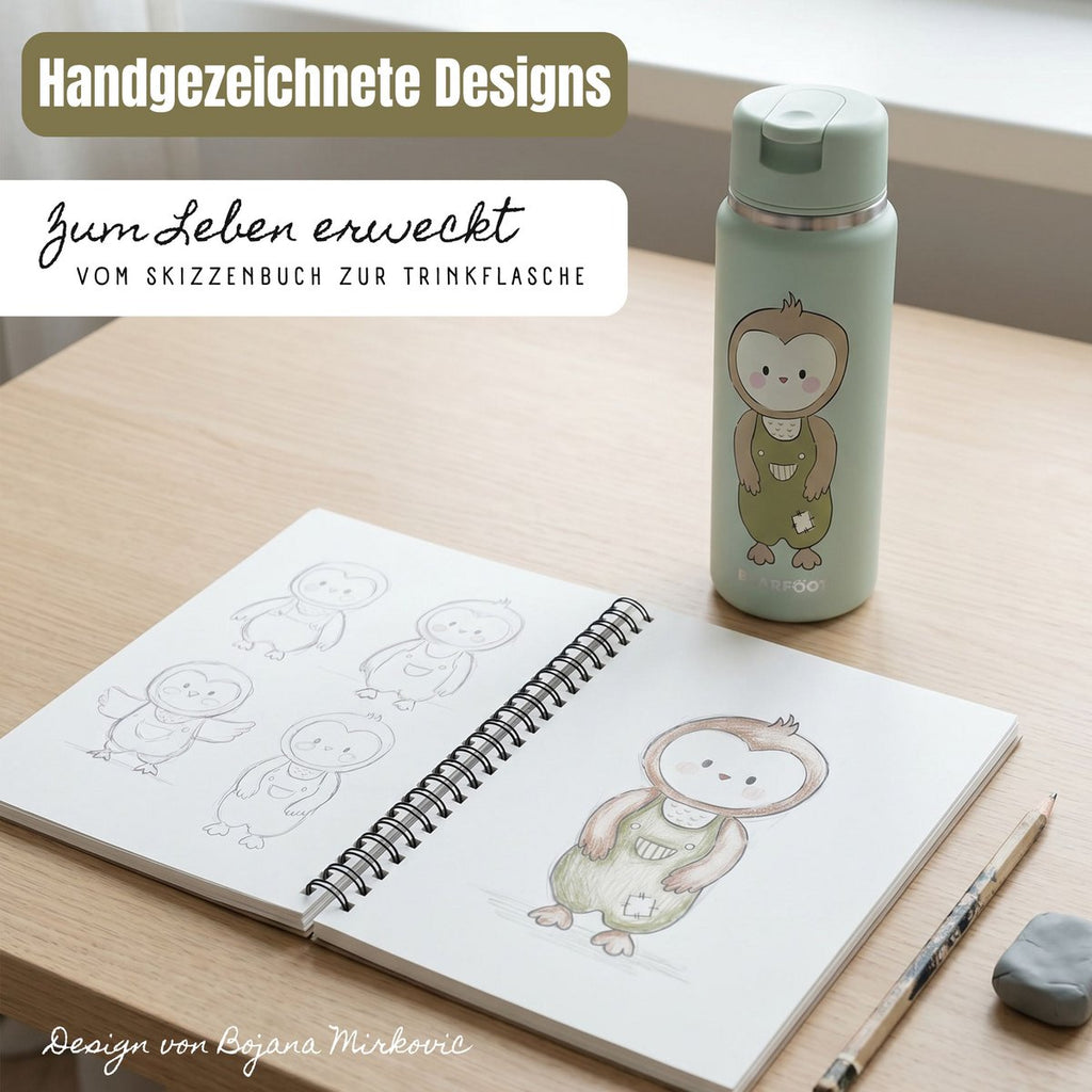 TINY Thermo kinderdrinkfles RVS - uil