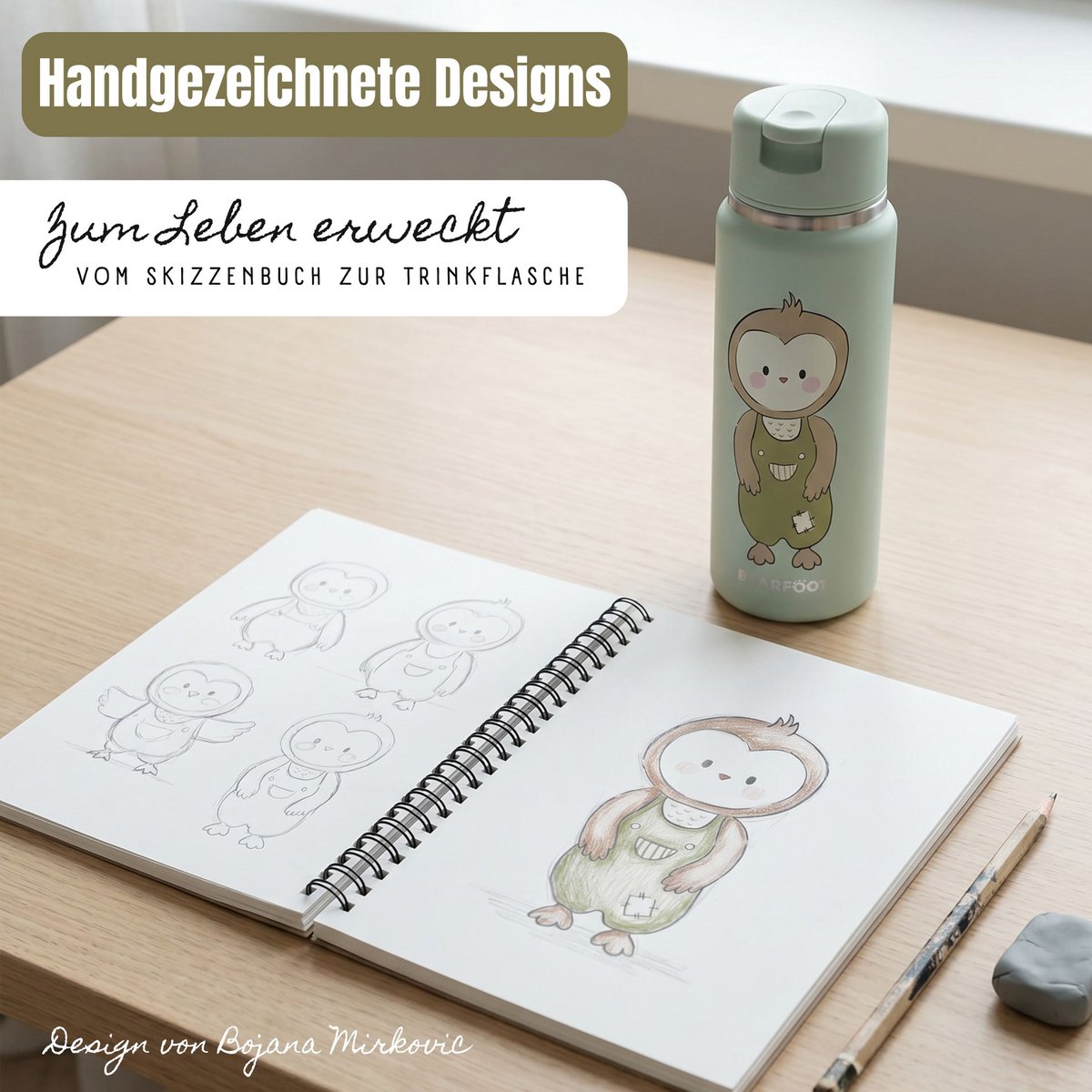 TINY Thermo kinderdrinkfles RVS - uil